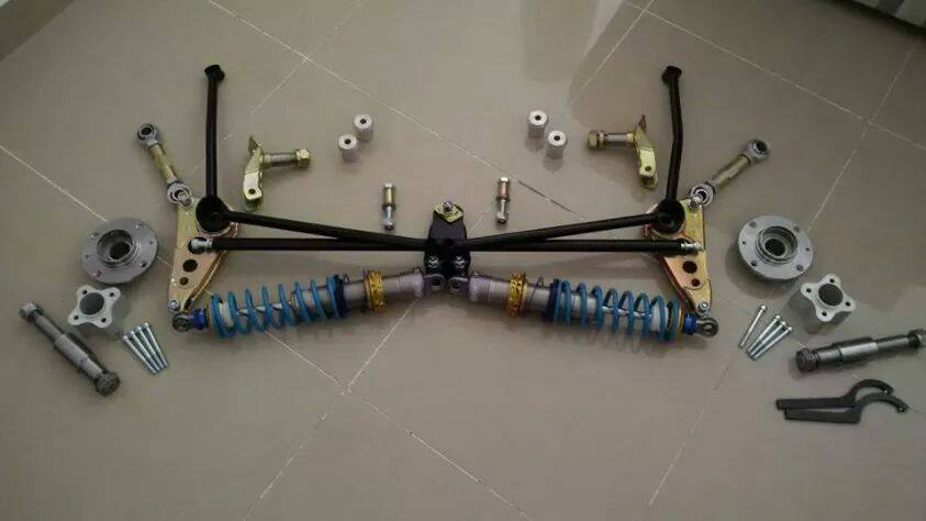 106/Saxo rear rocker type suspension kit with NITRON 1 WAY shocks and springs